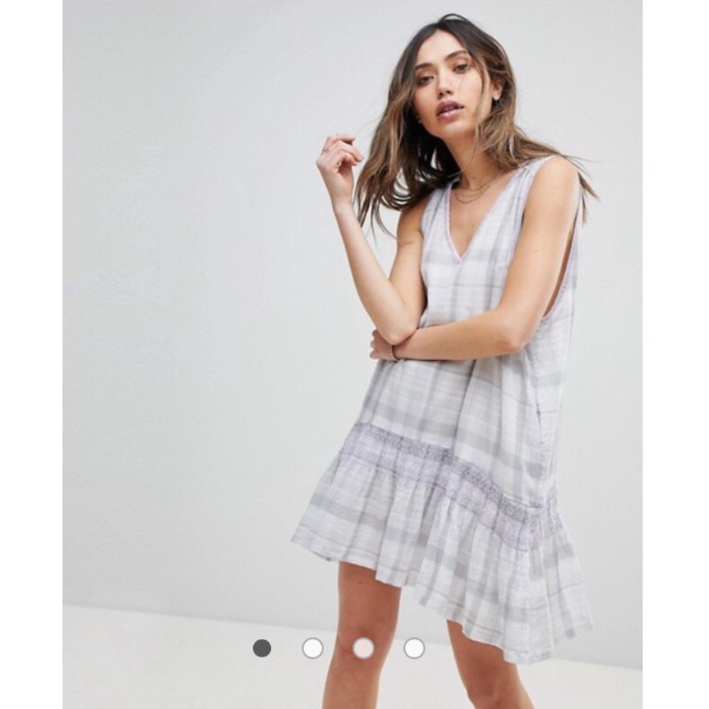 [XS] Free People Run With Me Plaid Mini Dress